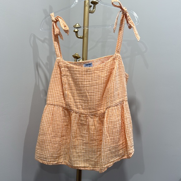 NWOT old navy gingham orange white tank plus 2x - Picture 2 of 6